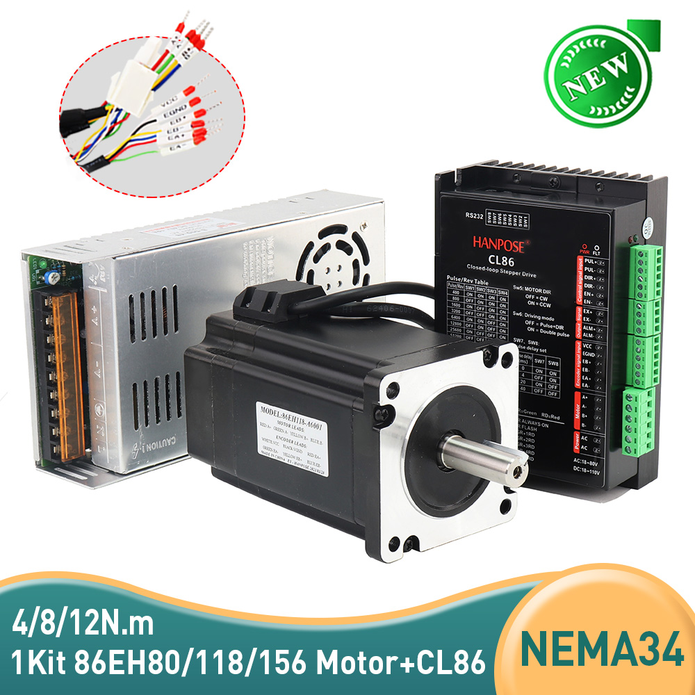 Stepper Motor Nema 34 Closed Loop - 86EH80 Kapalı Döngü NEMA34 6.0A 12N.m