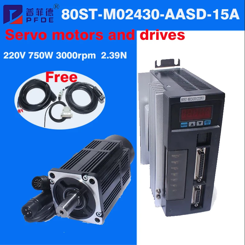 Servo Motor 750W Ac Driver - AASD-15A Sürücü 80ST-M02430 AC Servo Motor