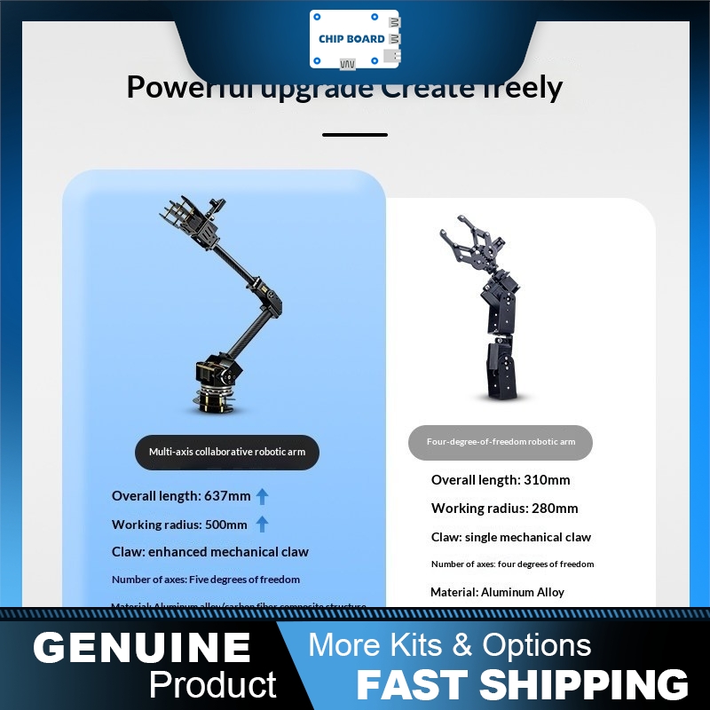 Robot Arm 5 Dof Servo - Yüksek torklu bus servolar, ROS desteği