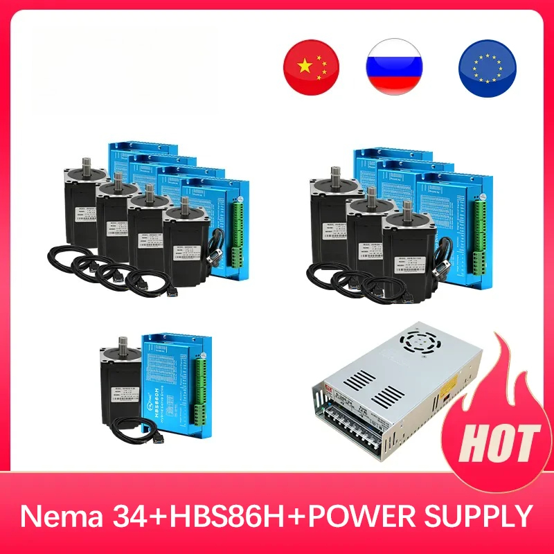 Stepper Motor Nema 34 Closed Loop - 4 eksenli Nema34 4.5N 8.5N 12N