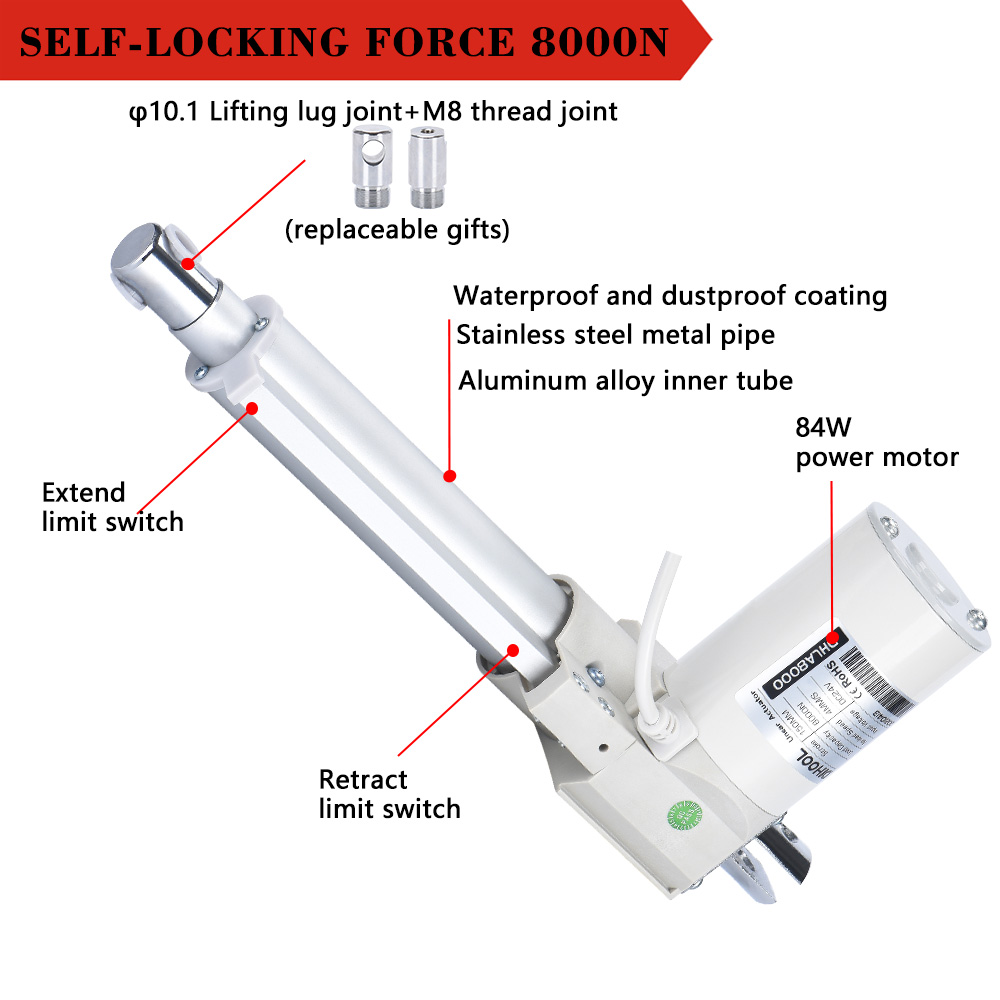 8000N Lineer Aktüatör DC24V 80 - Linear Actuator Electric 1000Mm incelemesi ve fiyatı