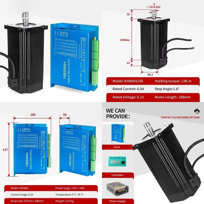 Kaihong 86x86x156+22mm 12Nm Hi - Stepper Motor Nema 34 Closed Loop incelemesi ve fiyatı
