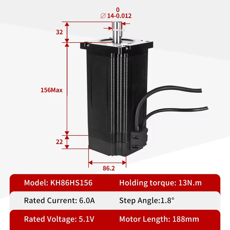 Kaihong 86x86x156+22mm 12Nm Hi - Stepper Motor Nema 34 Closed Loop incelemesi ve fiyatı