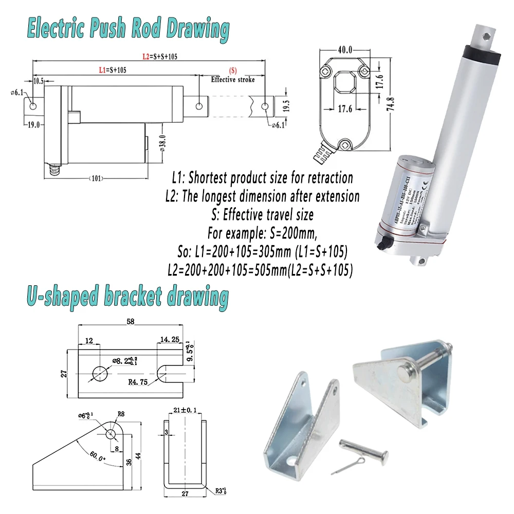 Yüksek İtme Gücüne Sahip 100kg - Linear Actuator Electric 1000Mm incelemesi ve fiyatı