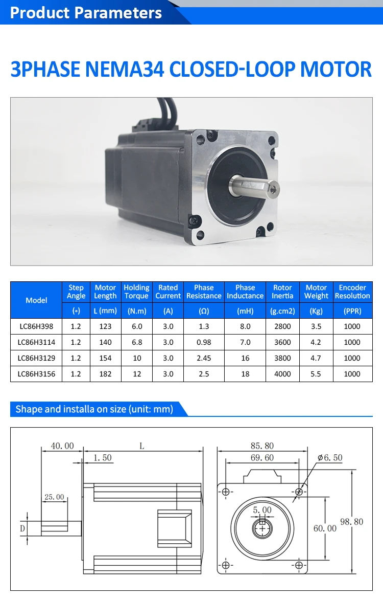 2026 LICHUAN 3PH Nema34 6/6.8/ - Stepper Motor Nema 34 Closed Loop incelemesi ve fiyatı